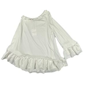 Show Me Your Mumu Off Shoulder Blouse Top Size S White Ruffle Relaxed Ladies